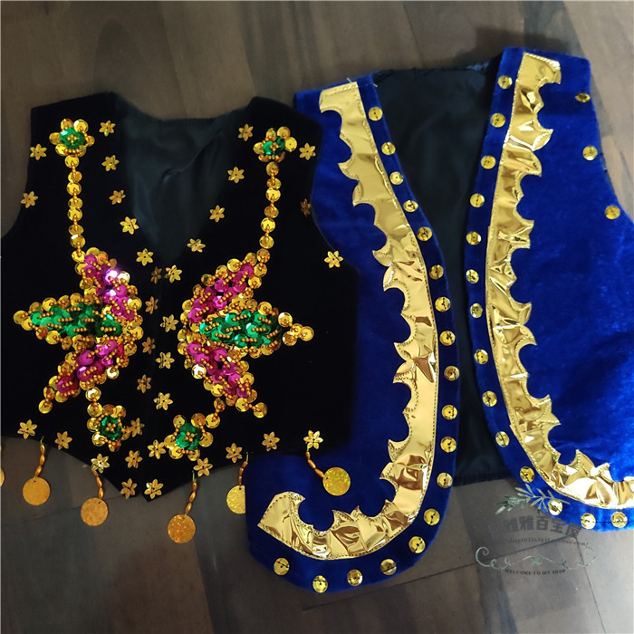 Xinjiang Uygur children dance clothes male and female children waistcoat boys vest dance less children to perform New Year's performance-Taobao