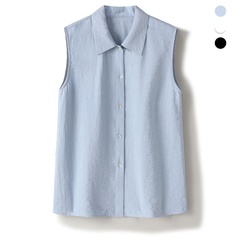 Silk Is Machine Washable~ Japanese Craftsmanship~ Silk Commuter Sleeveless Shirt Vest Summer Women's Versatile Solid Color Vest Top