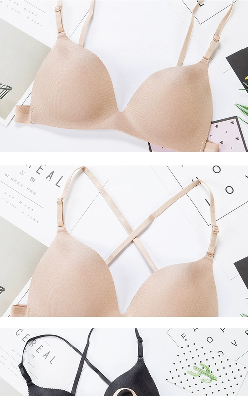 601 # tam giác cup mảnh duy nhất gợi cảm làm đẹp đồ lót backless ngực nhỏ trên lưng tập hợp bikini áo ngực áo ngực không gọng