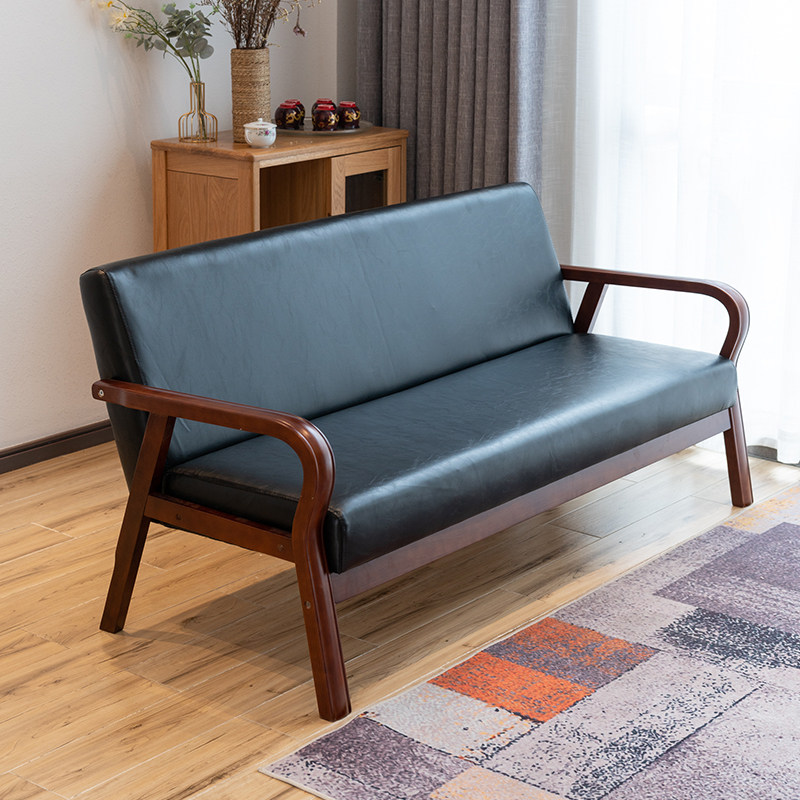 Tramps handrails Nordic small-family pib sofa rental room double triple solid wood simple sofa cortex