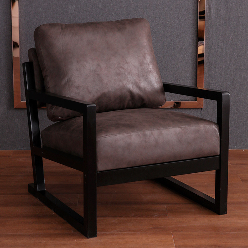 Small apartment light luxury solid wood sofa chair simple Nordic living room balcony bedroom lazy latex leisure single chair