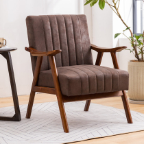 Day-style minimalist solid wood single chair Nordic small family style living-room Balcony Book Room with a sofa chair for a sofa
