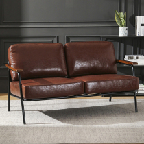 Iron Art Boutique Sofa Chair Cassette Nordic Small House Coffee Shop Studio Folk Juku Single Double Leather Sofa Mesh Red