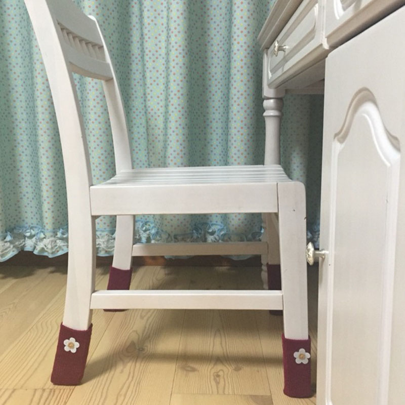 Knitted table and chair leg cover Coffee table foot cover Chair foot cover Stool foot set Table and chair foot pad Silent table foot cover