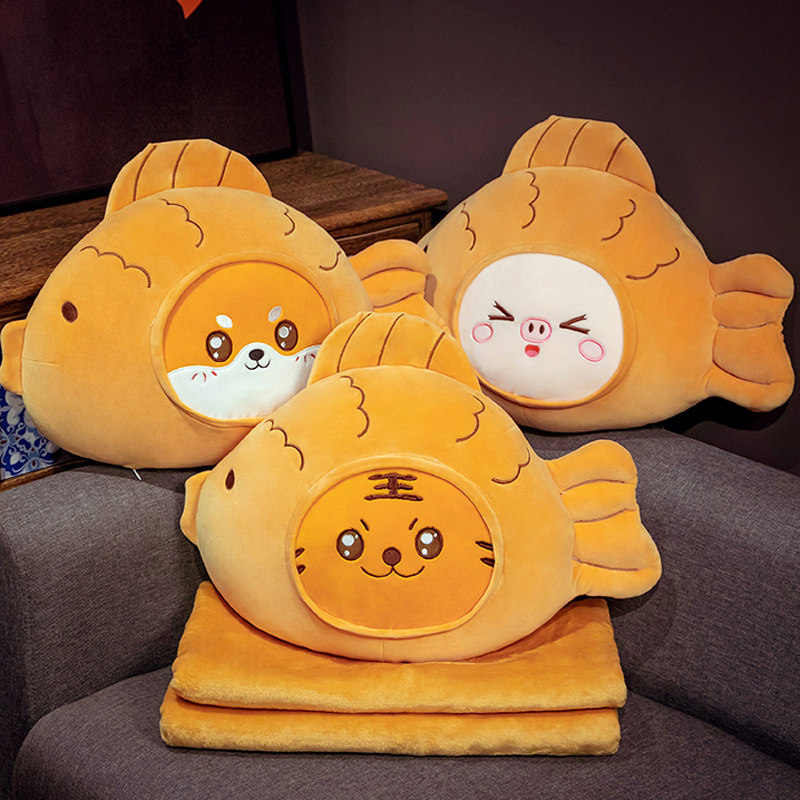 Snapper Pillow Quilt Dual-use Car Hug Pillow Blanket Two-in-one Office Afternoon Nap Pillow Back Cushion by backrest-Taobao