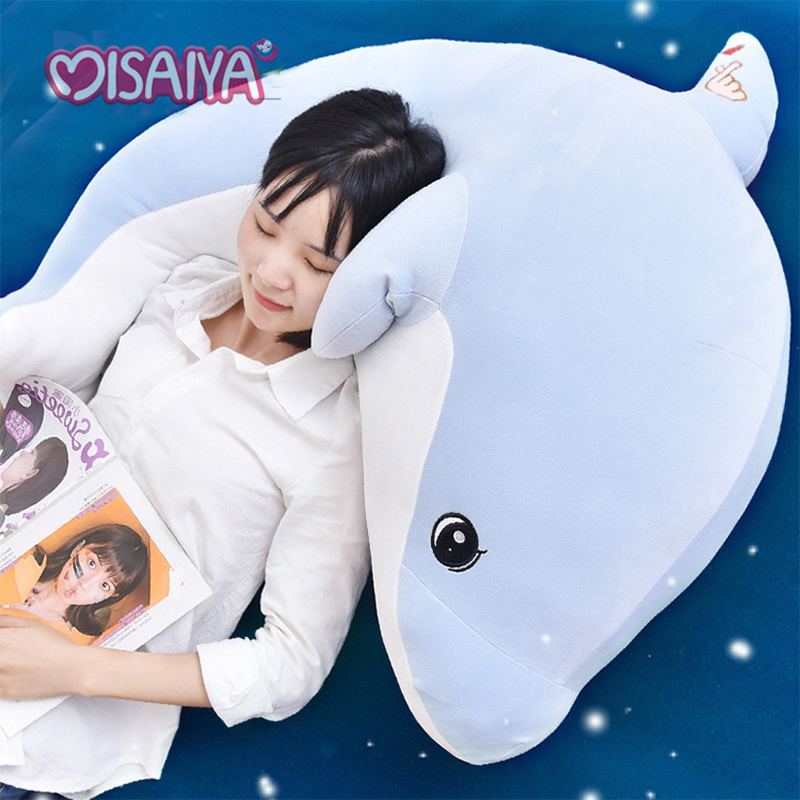 Cute dolphin girl sleeping with pillow headboard large backrest Long Strip Pillow Sloth sofa Pillow Cushion Boyfriend Pillow