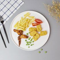 Nordic in ceramic plate circular vertical dish creative hotel Western dining tableware pure white flat household