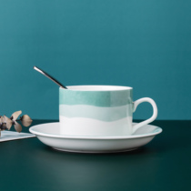 Nordic style high-value reflection cup creative office cafe cafe gradient ceramic cup dish household use