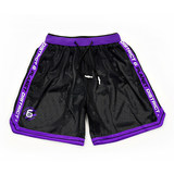 DISTRICT6 PLANET black and purple star super high detail retro basketball shorts