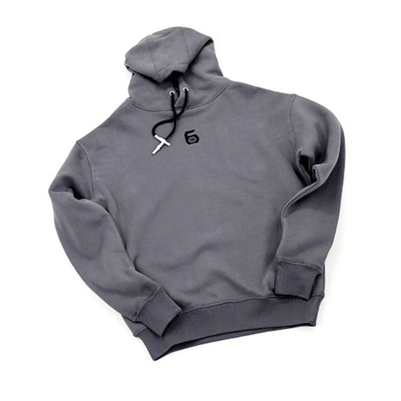 (6th area) EASY SERIES Grey Samurai Logo Hooded Sweatshirt Men Plus Suede Autumn Winter Sweatpants Thick Cotton T