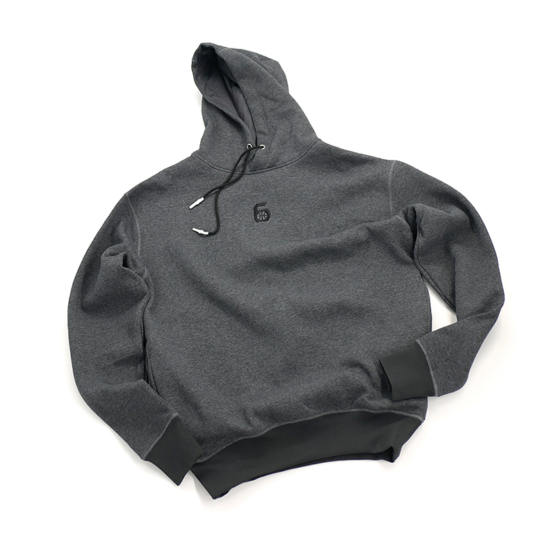 (Zone 6) Easy Series Fine Dyed Gray Logo Hoodie Men's Fool Autumn/Winter Sports Sweaters