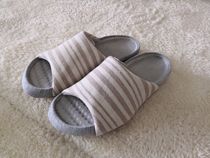 Couple Striped Home Bottom Mute Slippers