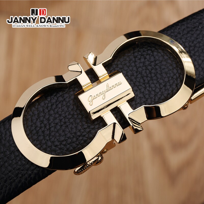 Men's belt Automatic buckle leather belt Men's casual cowhide waist belt Young and middle-aged Korean version of the personality tide belt