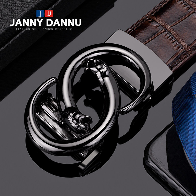 Men's belt double-sided top layer cowhide automatic buckle belt fashion leather belt wild Korean business pants belt