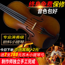  Family imported European violin Adult professional grade playing solo Italian handmade craft musical instrument