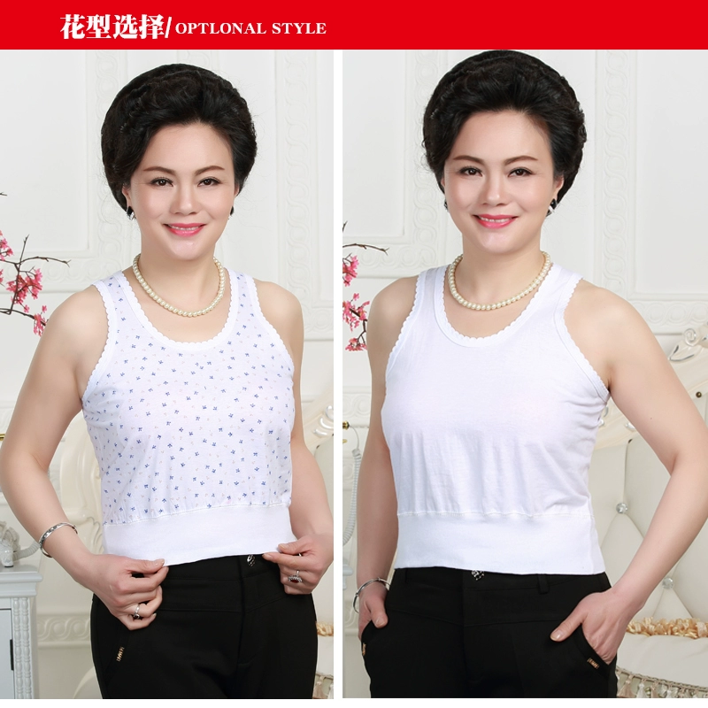 Mùa hè mỏng của áo vest nữ cotton trung niên và cao tuổi - Áo vest