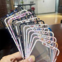 Applicable 13 Apple 12 tempered glass film iphone12promax color film 11 XS cute cartoon bear adhesive film