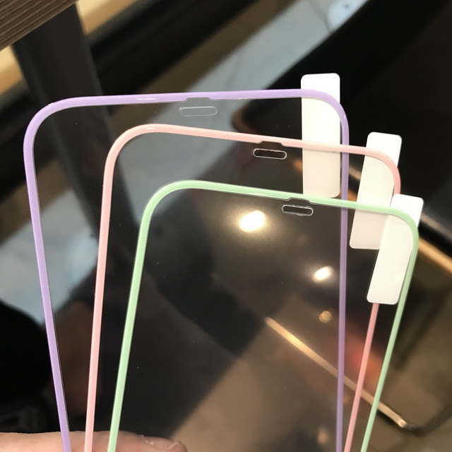 Purple suitable for apple 12 tempered glass film iphone12promax film 11 pink mint green mini