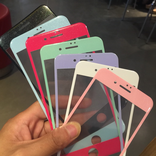 Suitable for apple 6s tempered glass film iphone7plus full screen colour film 8 Jane about a red green blue