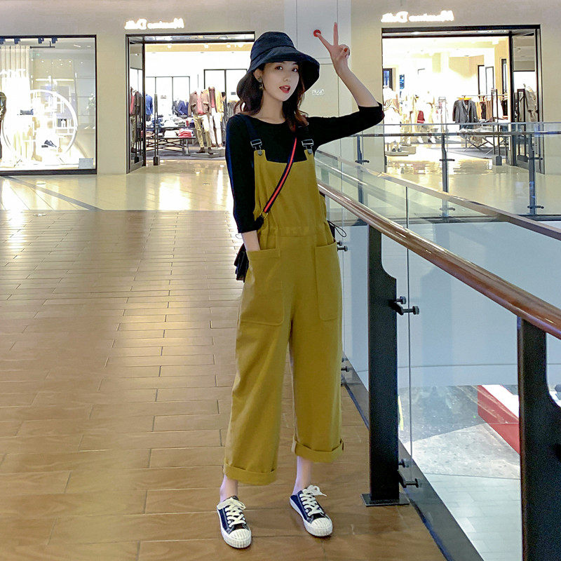 Reduced Age Holding Baby Bag Pants Woman Spring Autumn 2022 New Korean Version Loose Slim Vintage Straight Cylinder Tooling Wide Leg Long Pants