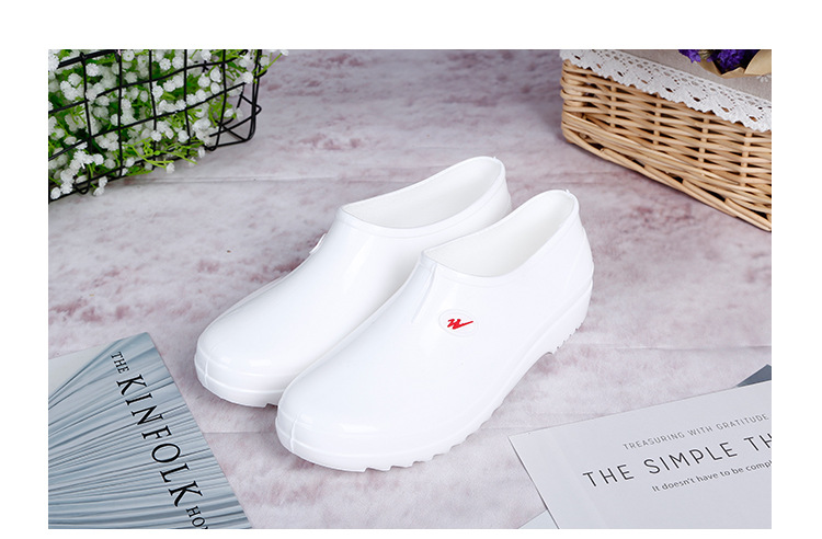 Đôi sao thực phẩm màu trắng ủng chống trượt dầu chống axit căng tin căn cứ sức khỏe ủng không thấm nước mưa giày nước giày cao su cao ủng đi mưa nhật bản