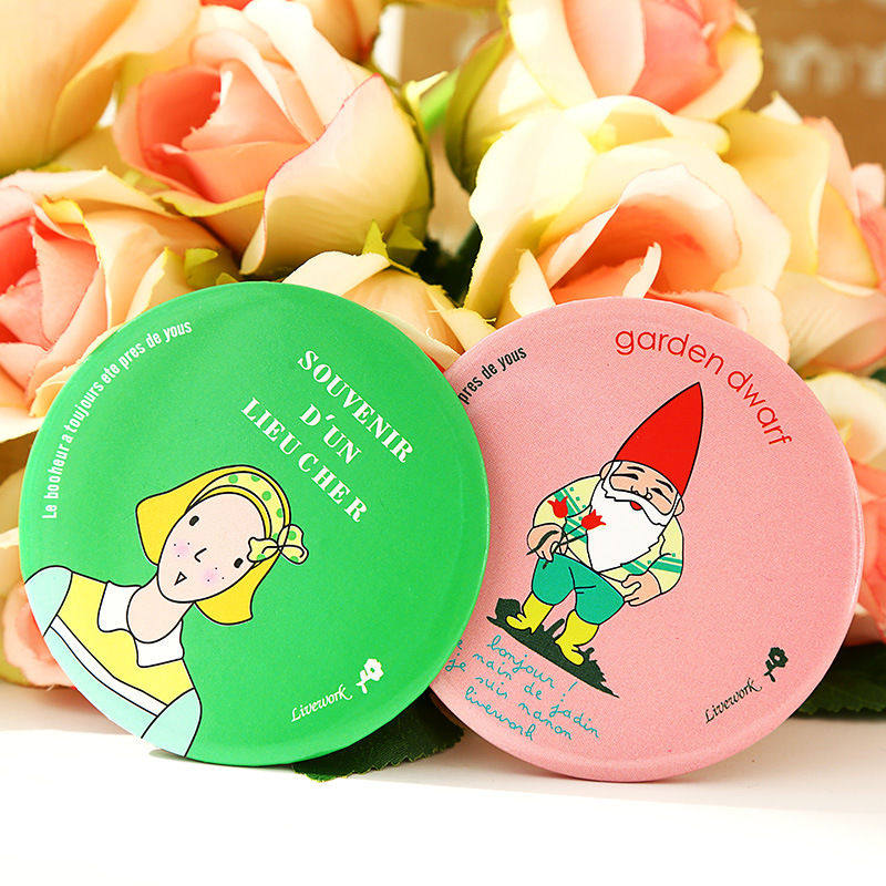 Cartoon cute little mirror makeup mirror makeup mirror girls makeup mirror beauty round small mirror mirror