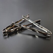 Thickened stainless steel ice clip ice clip cube clip towel clip barbecue clip bar milk tea shop supplies fruit clip
