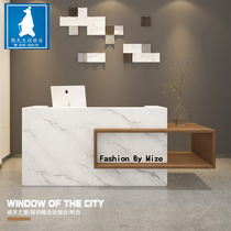 Creative cashier Simple modern imitation marble wooden clothing store bar High-end store front desk reception counter