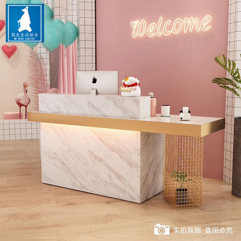 Light luxury wind cash register counter counter simple modern small clothing store beauty salon bar company front desk desk