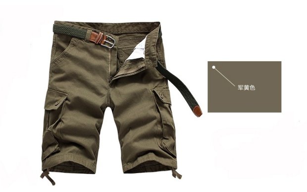 Mùa hè dụng cụ quần short nam mùa hè giản dị nhiều túi nam cotton mỏng cộng với phân bón cộng với quần short đi biển béo quần đùi nam