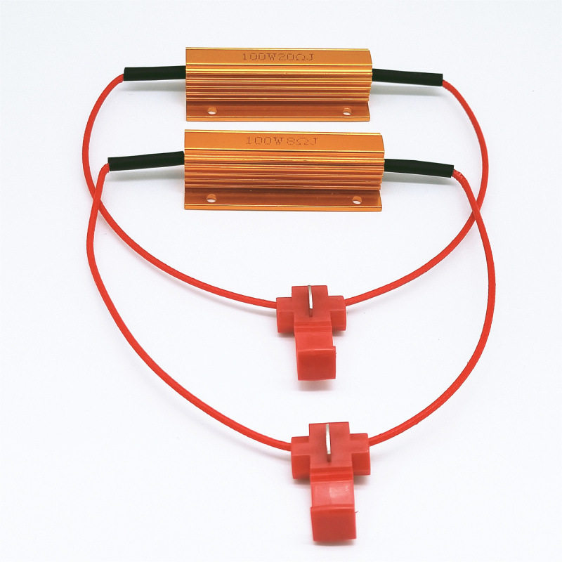 RX24 Gold aluminum shell resistance high power aging load audio LED metal car resistance 25W50W100W