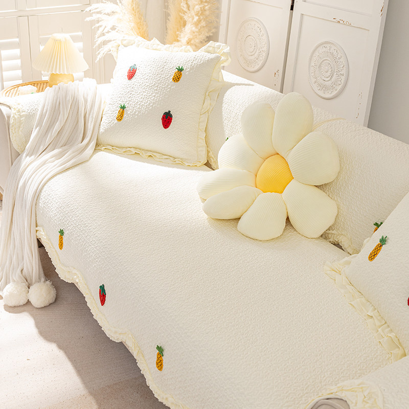 Summer sofa mat pure cotton cute four seasons Universal modern simple cloth anti-slip sofa cushion cover cover cover