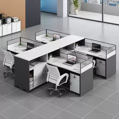 Office desk 4 people screen card Position Staff table staff table staff office table and chair combination simple modern