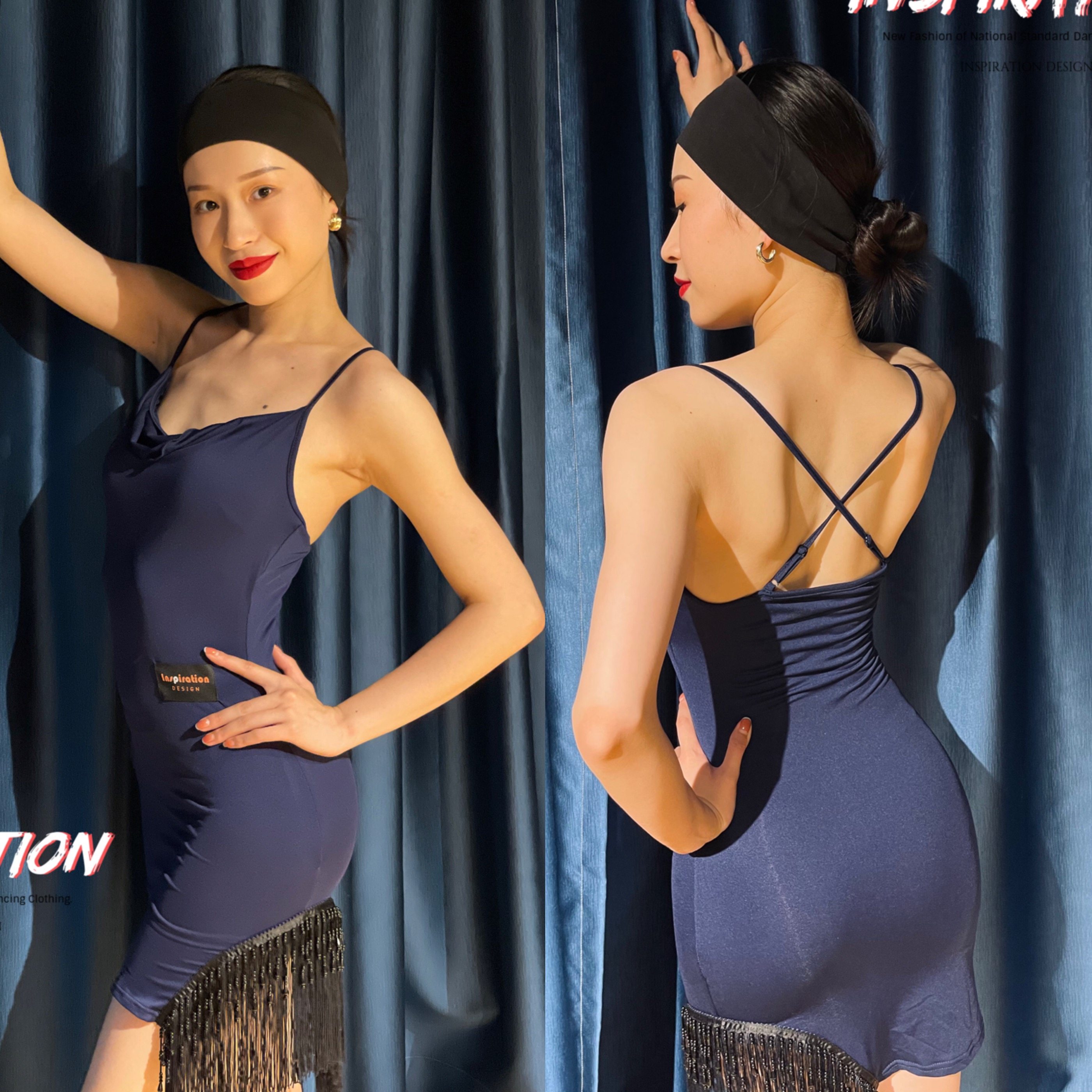 INSOPIRATION Latin sexy dew back tube Everest sumpsuit foreign dress national standard training suit F035 with chest cushion