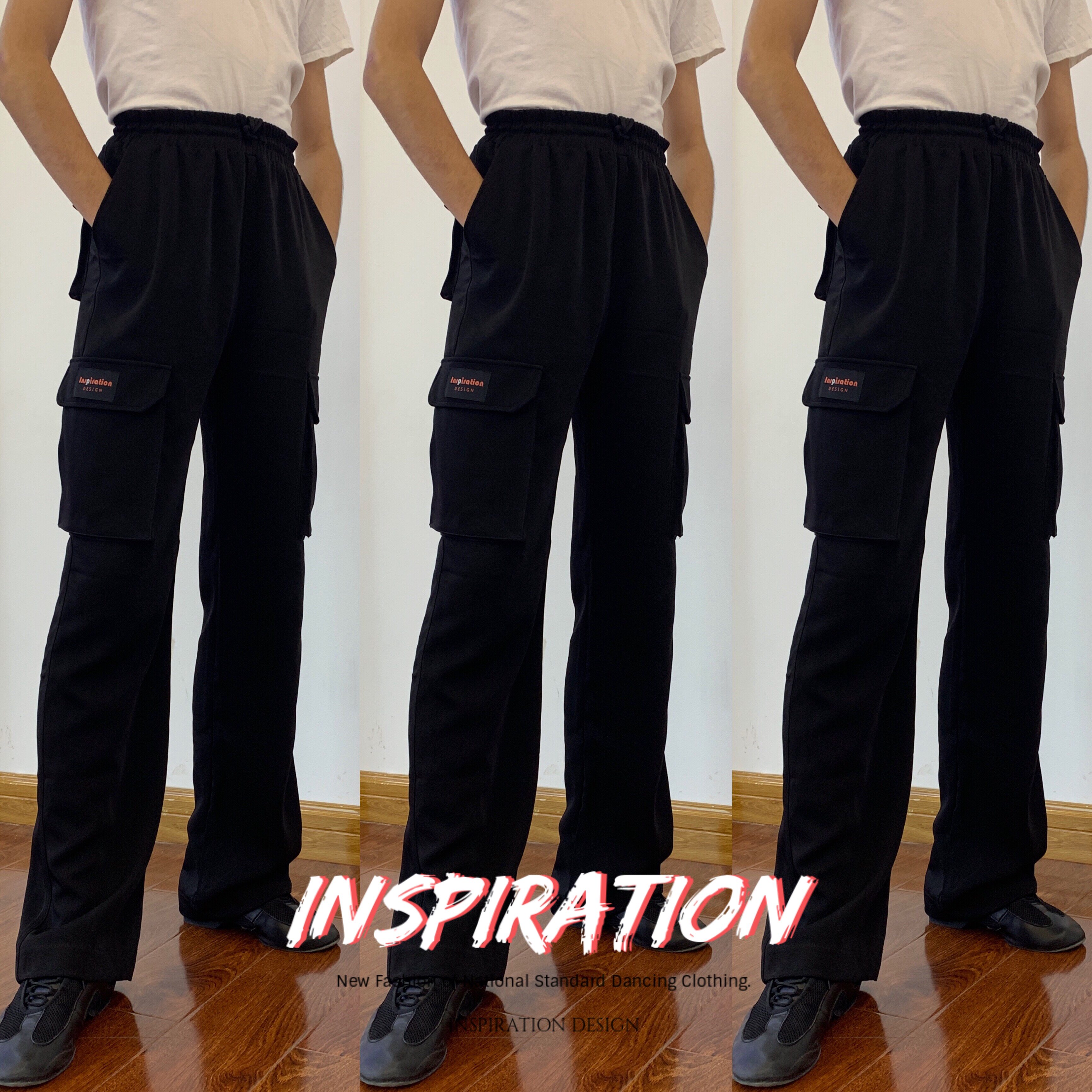 INSPIRATION dress Latin pants F009 men's drawstring pocket pants drape professional national standard pocket pants