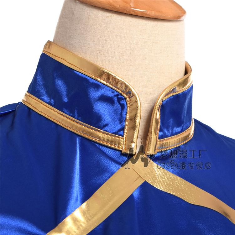 Anime xung quanh võ sĩ đường phố Wang Chunli đã cài đặt bộ trang phục cosplay thế hệ sườn xám gợi cảm để gửi mũ nón tại chỗ đầm cosplay