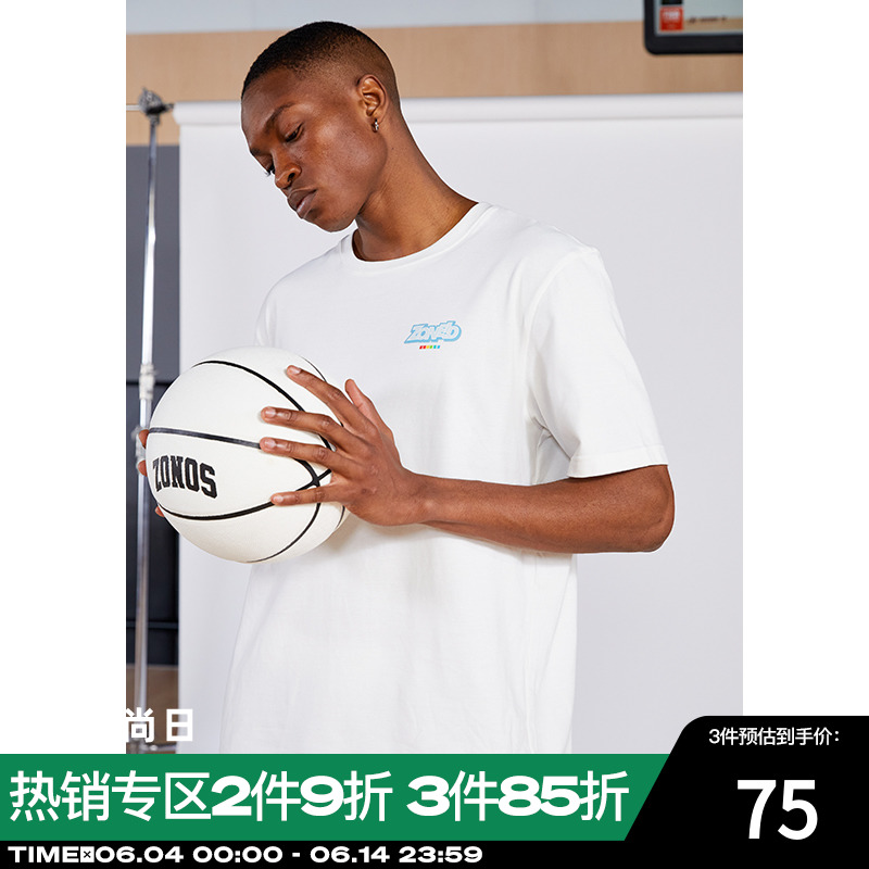 ZONEiD 2022 Summer basketball short sleeve T-shirt male print Sweat-Free Loose Casual Sports Round Collar Blouse