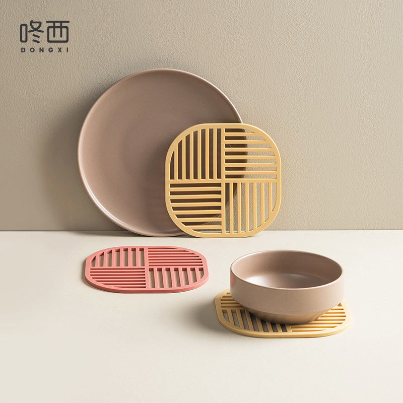 Silicone Tea Cup Mat Coffee Mat Nordic Ins Wind Kitchen Home Big high temperature resistant and burn-proof thermal insulation pot Cushion Dining Mat