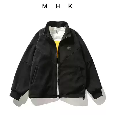 MHK autumn thickened jacket Men's casual jacket youth trend Japanese tooling jacket black long-sleeved coat new