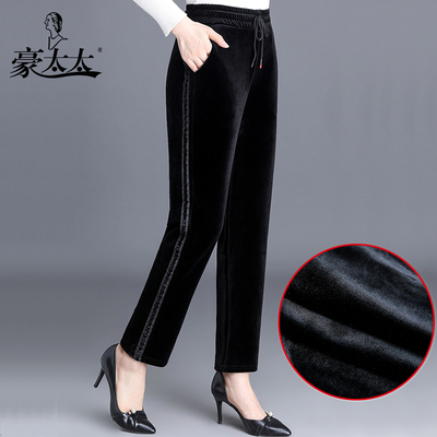 金丝绒中老年女裤秋季