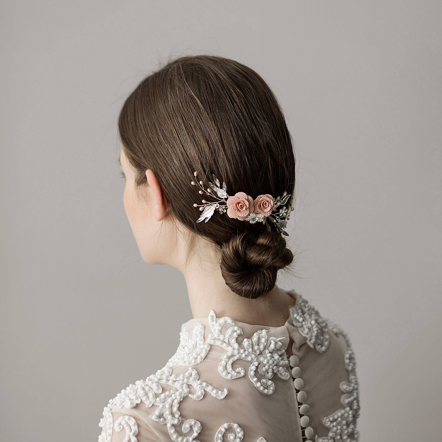 High-end Quality Freshwater Pearl Alloy Bridal Headwear Ultra Fairy Pink Flowers Chinese Gown Engagement Comb Accessories