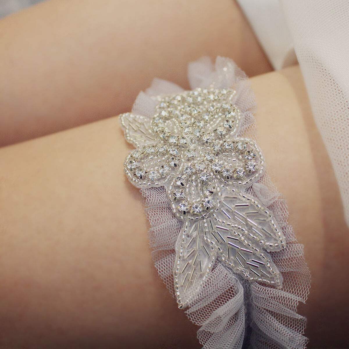 LR001 Bride wedding sexy leggings with embroidered gauze piece back ring Princess socks with lace gray thigh ring