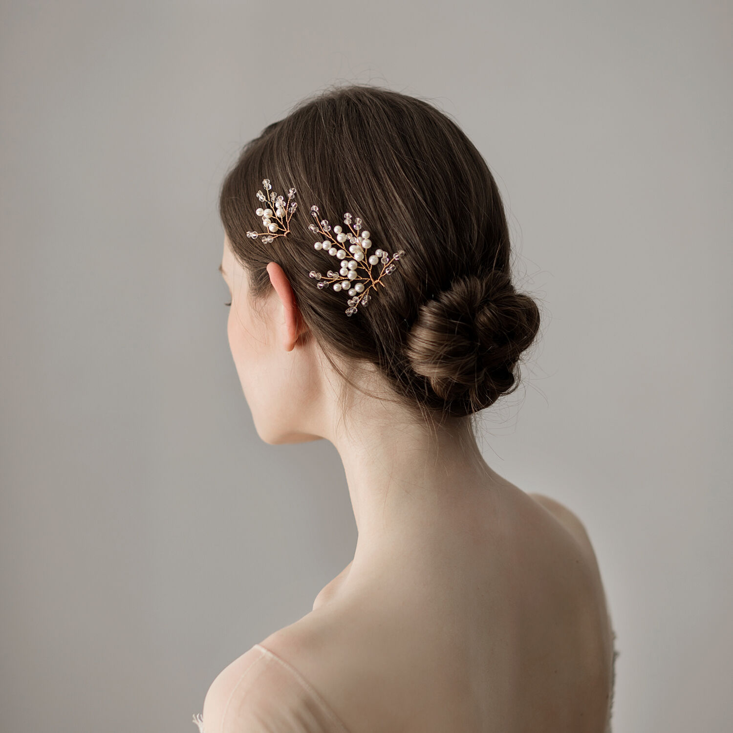 O386 Delicate Pan Hair Accessories Suit Sweet String Beads Bride Hair Fork Accessories Photo Gallery Styling Floral Makeup Accessories