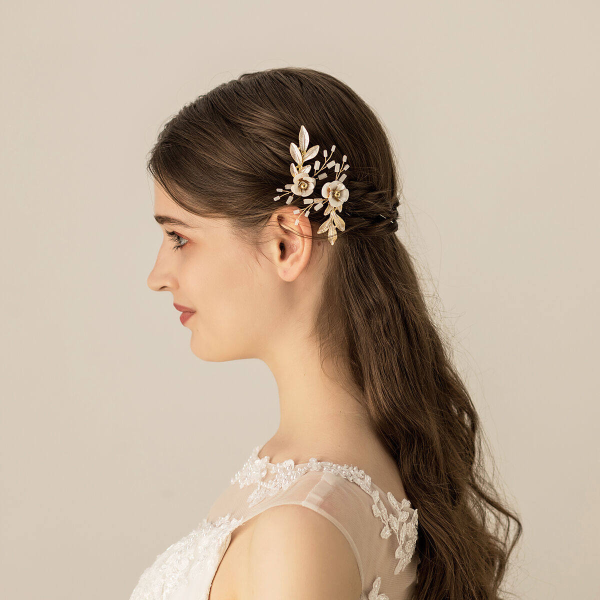 O559 Original Bridal Head Accessories Vinyre Lacquer Leaf Alloy Hairpin Suit Photo Gallery Styling Photo Hair Accessories Accessories