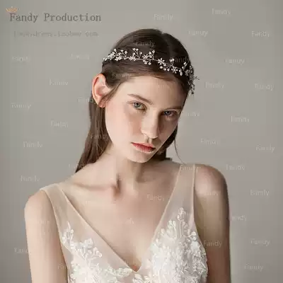 O359 Korean super fairy Snowflake beaded Rhinestone Bridal headdress Simple Chinese wedding banquet hairband accessories