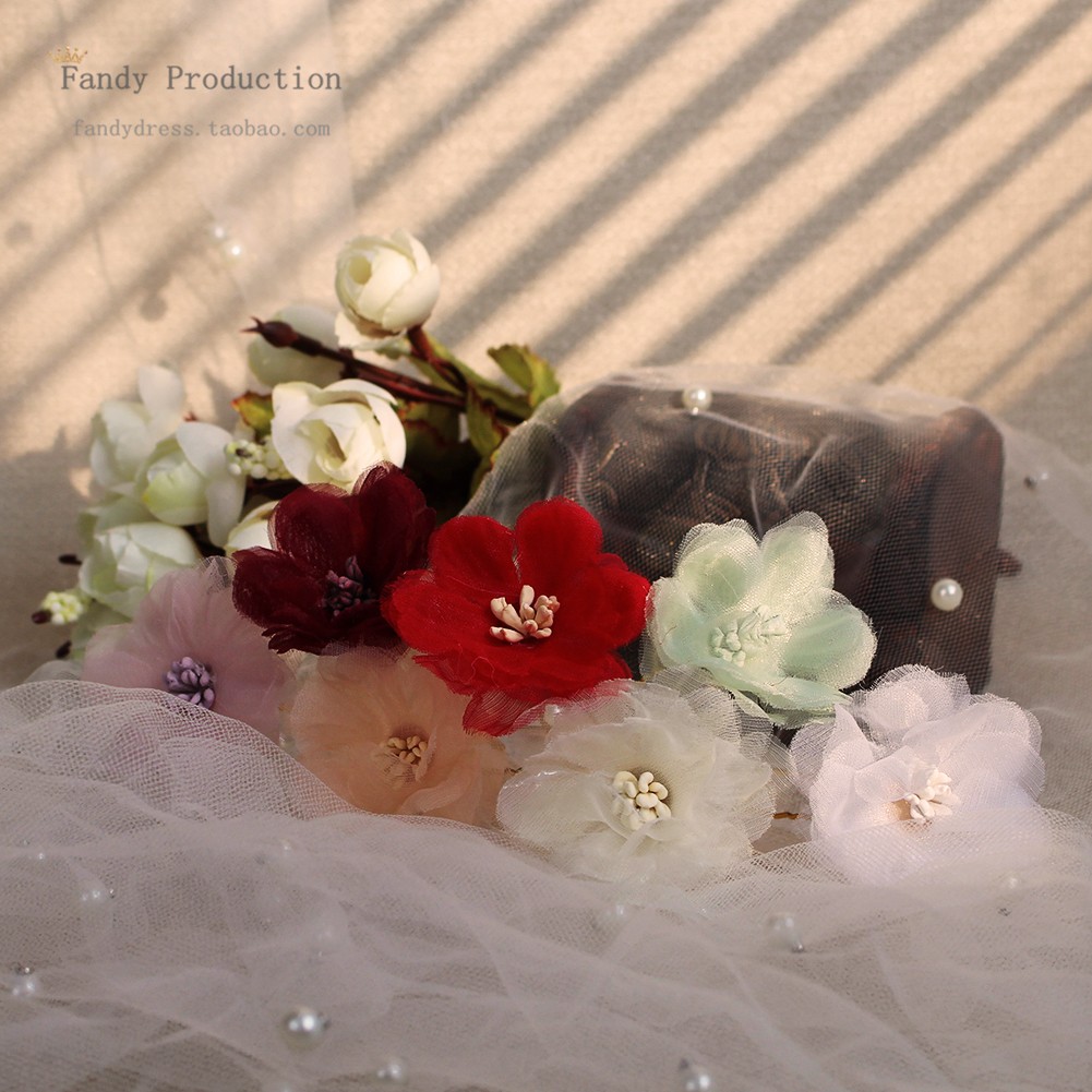 Multi-color snow spinning flower bridal tray hair fork fresh and sweet bridesmaid gown accessories minimalist and delicate wedding headwear