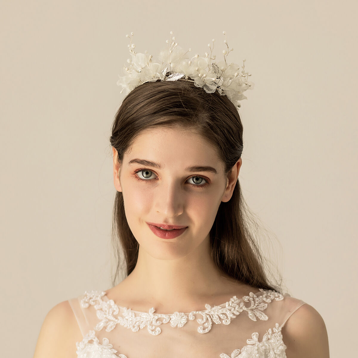 O576 Bride Crown Accessories Korean fresh sweet snow - spinning flowers Dosen Super Fairy Princess Crown Headdress
