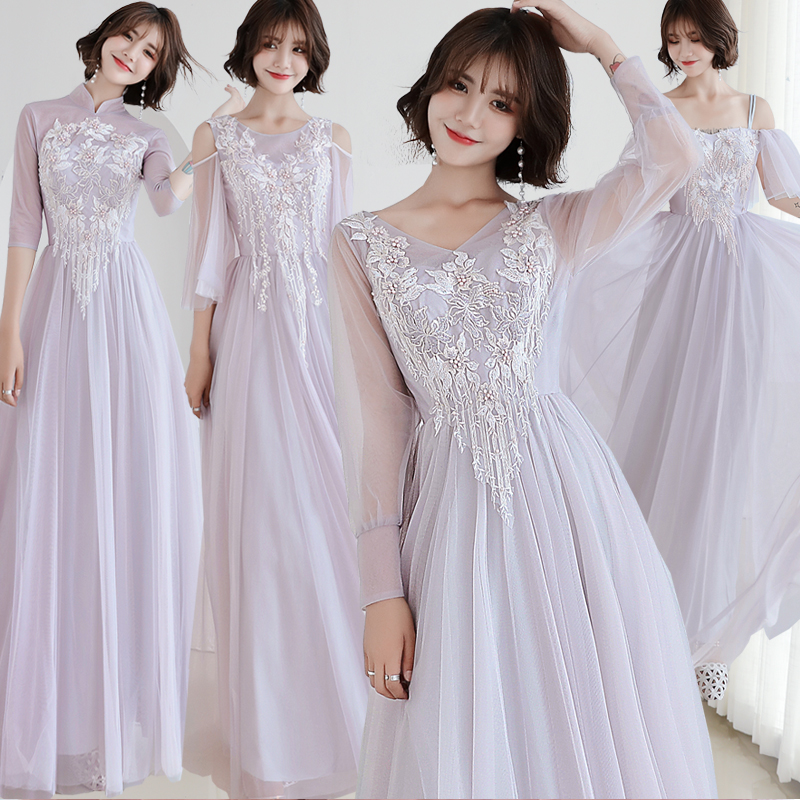 Bridesmaid gown dress Out of lease Summer graduation Ceremonial Gown slim Chater Sister Group Evening Dress Big Size fat mm