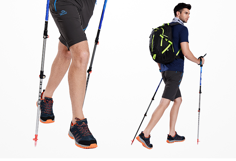 Pháp Pelliot và ngoài trời trekking ba lan 3 phần telescopic gấp non-slip gậy đi bộ đi bộ đường dài leo mía đi bộ dính gậy cho người cao tuổi