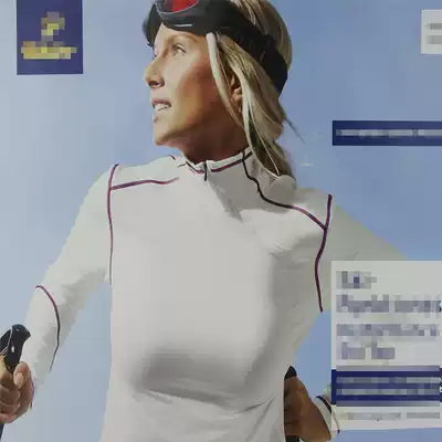 Ski sports underwear semi-turtleneck invisible zipper four-sided stretch weight 340g